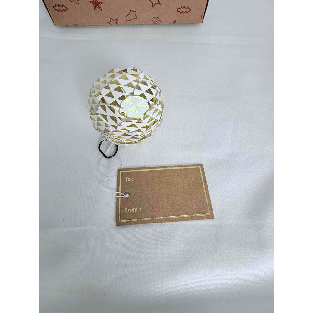 Ornaments with Brown Gift‎ Tag To From Fields Attached String